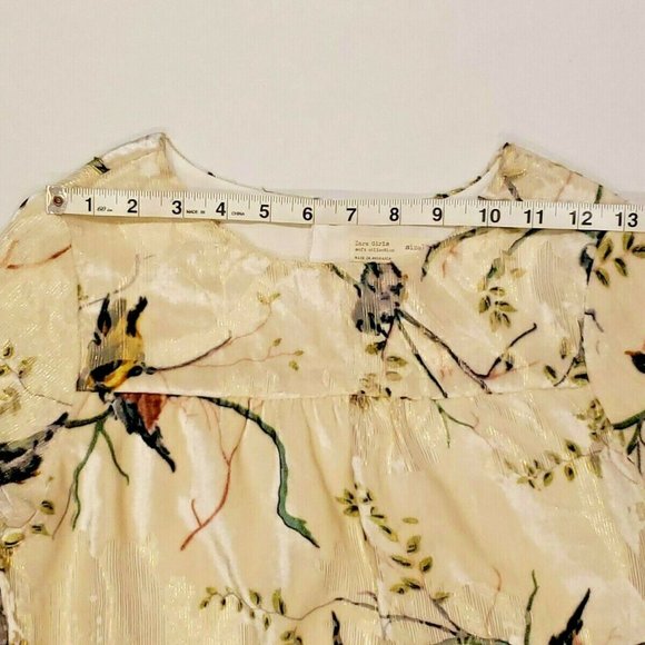 NEW ZARA GIRL VELVET DRESS W GOLD METALLIC THREAD - SZ 13 14 164 - Picture 5 of 6